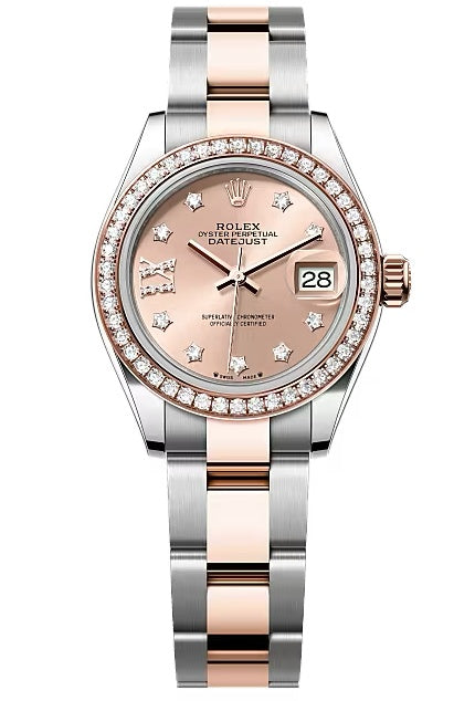 Rolex Lady-Datejust 28mm Two-Tone Everose Gold Rose Star Diamond Dial Diamond