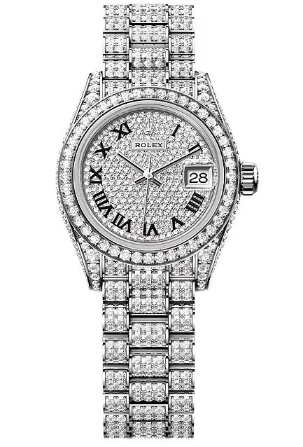 Rolex Lady-Datejust 28mm White Gold Diamond-Paved Dial Diamond-Set Bezel