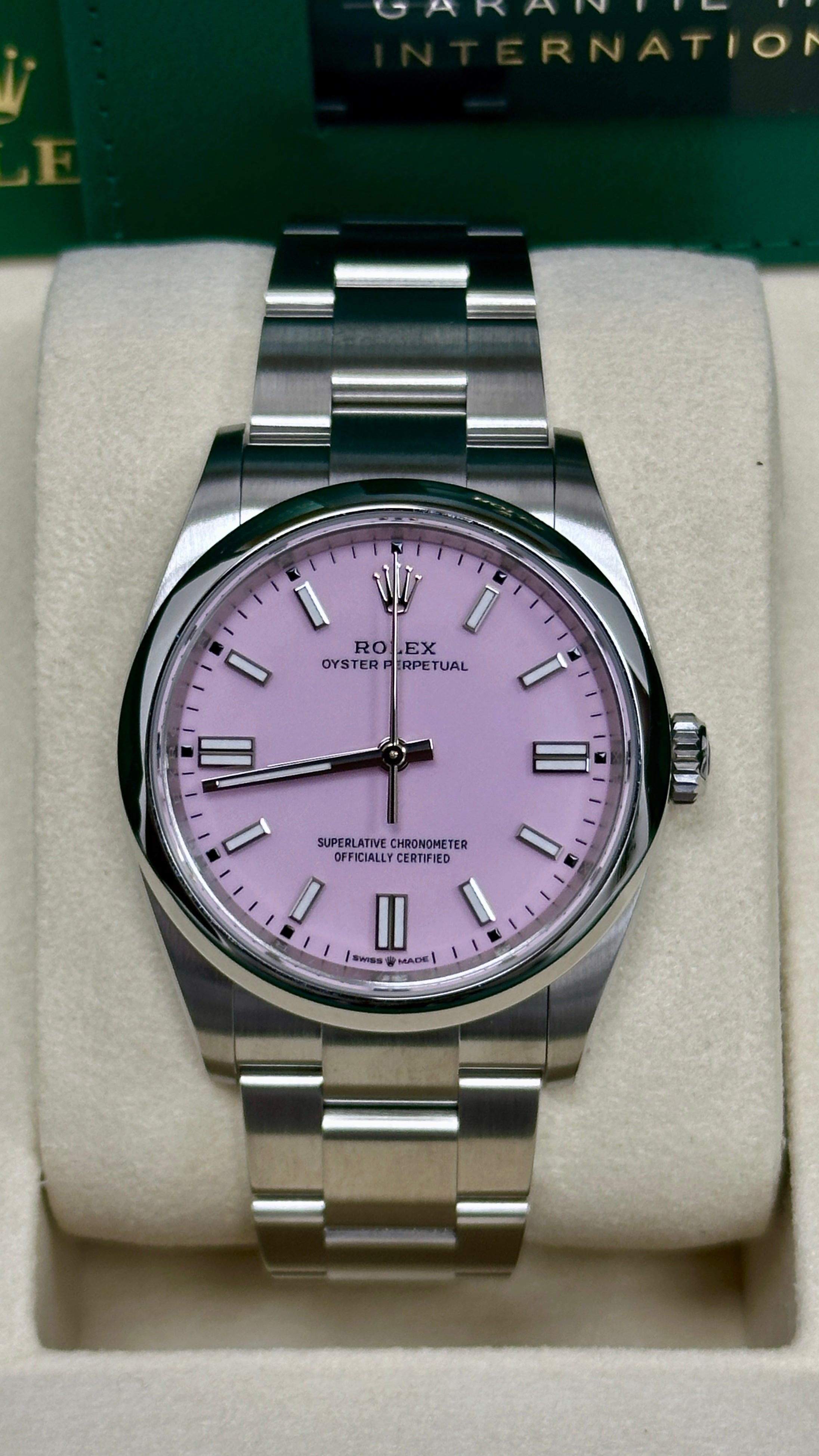 Rolex Oyster Perpetual 36mm Candy Pink Dial Oyster Bracelet – 126000