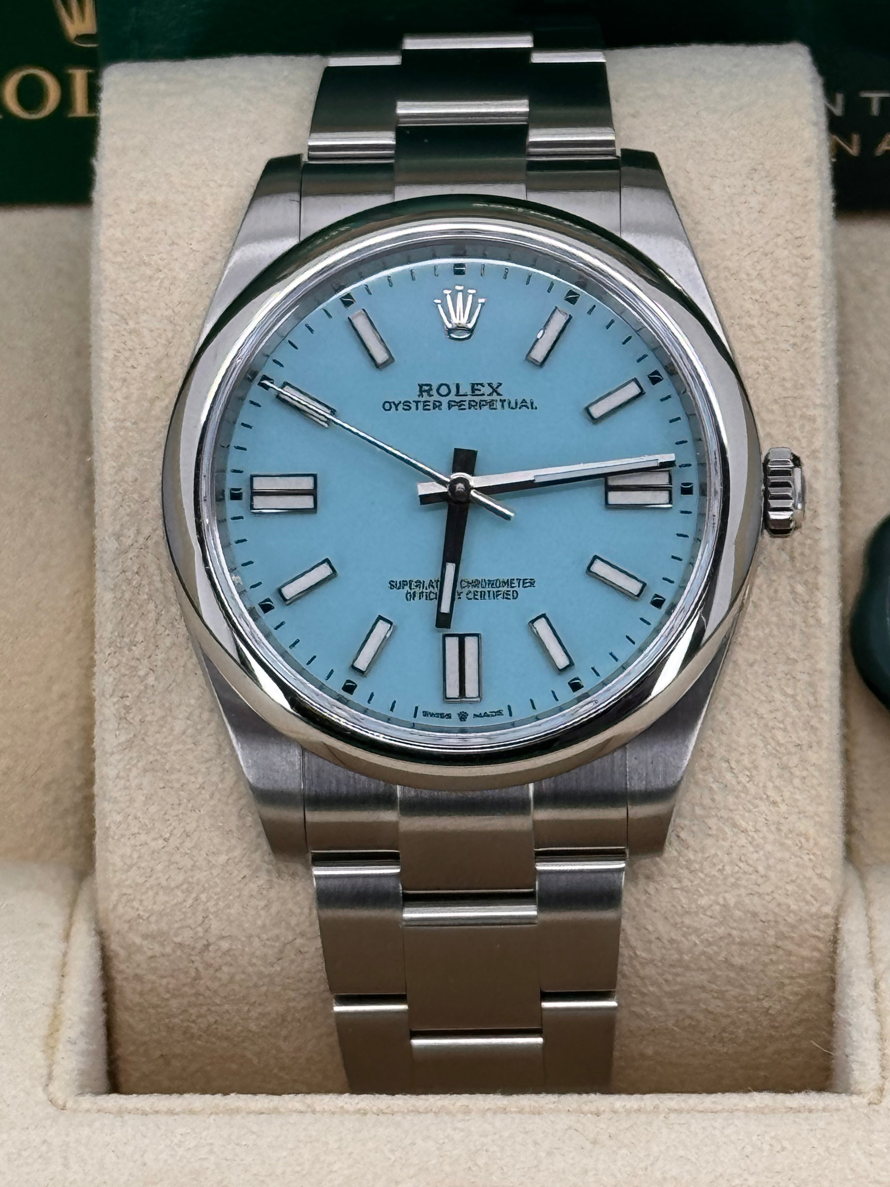 Rolex Oyster Perpetual 36mm Turquoise Dial Oyster Bracelet – 126000