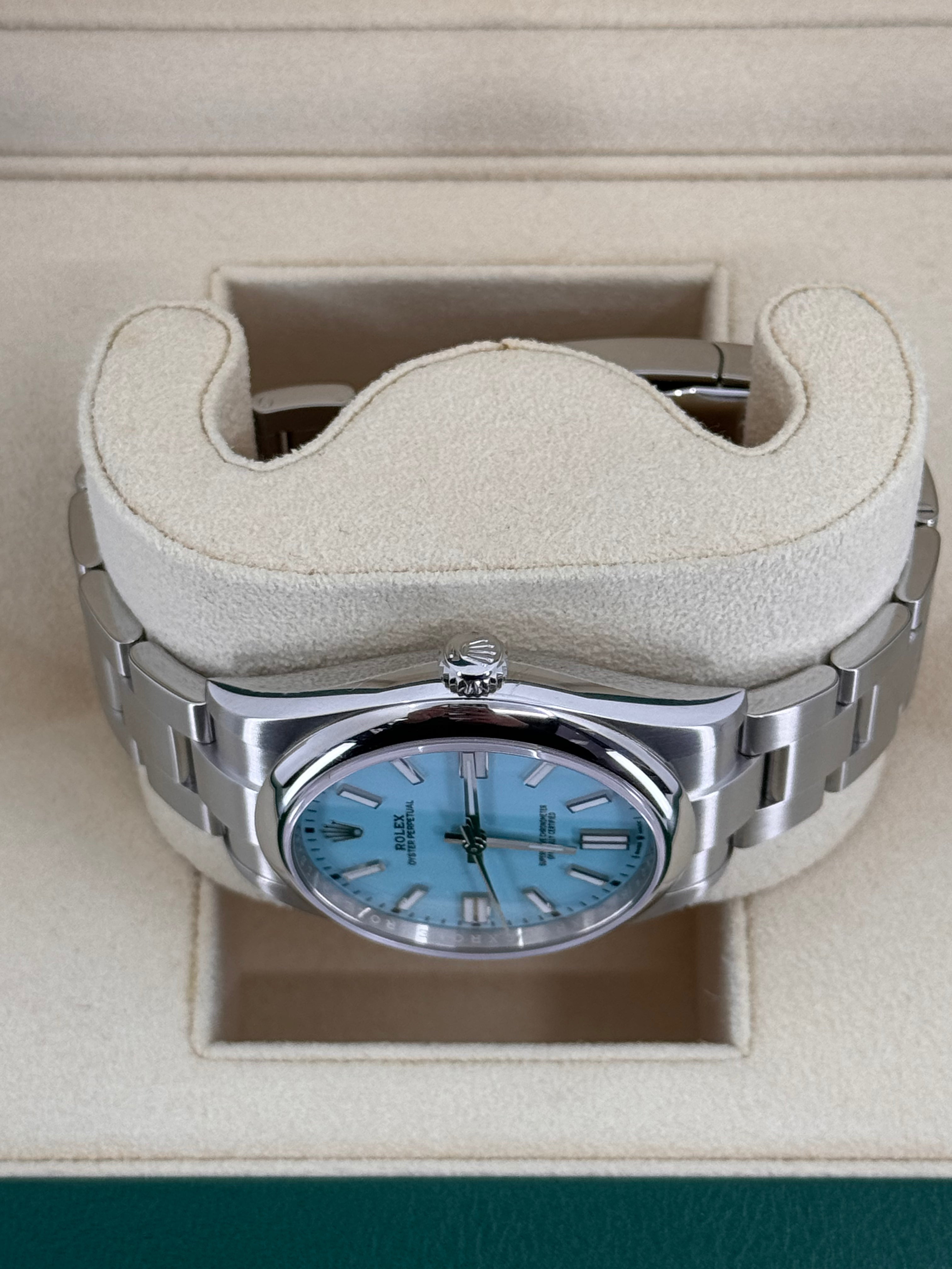 Rolex Oyster Perpetual 36mm Turquoise Dial Oyster Bracelet – 126000