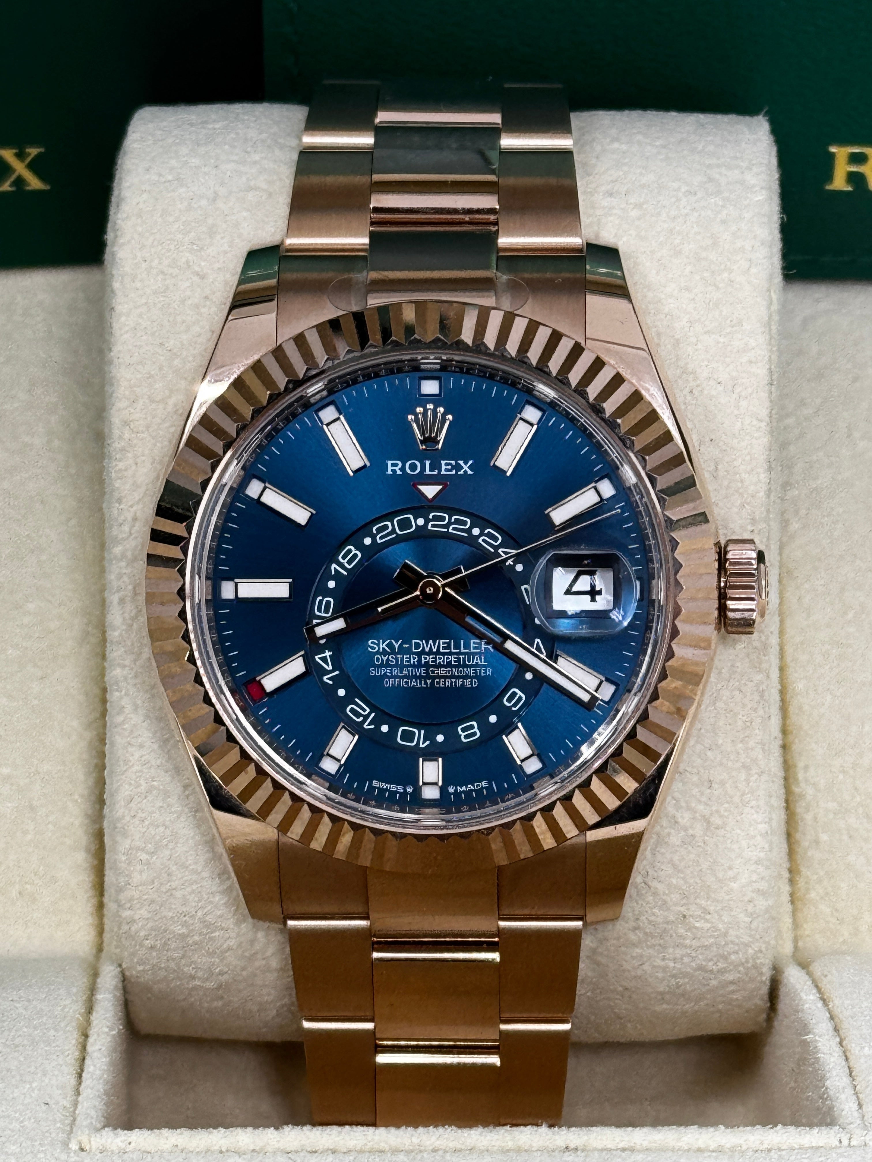 Rolex Sky-Dweller 42mm Rose Gold Blue Dial Oyster Bracelet 336935
