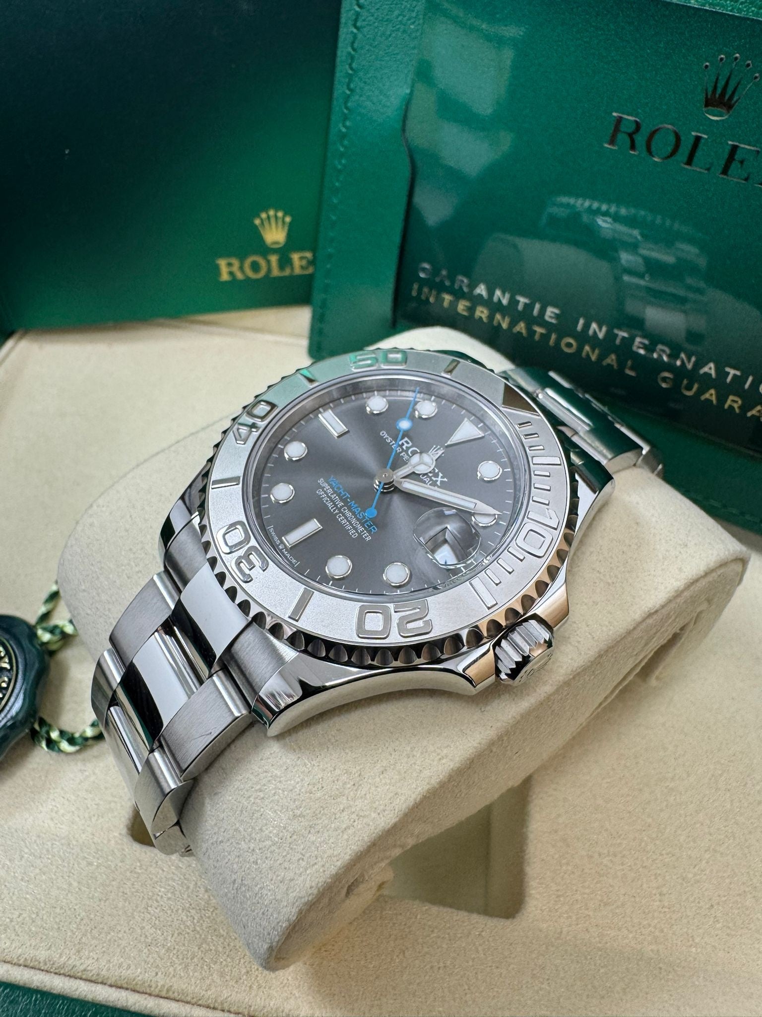 Rolex Yacht-Master 37mm Rhodium Dial Platinum Bezel Oyster Bracelet – 268622