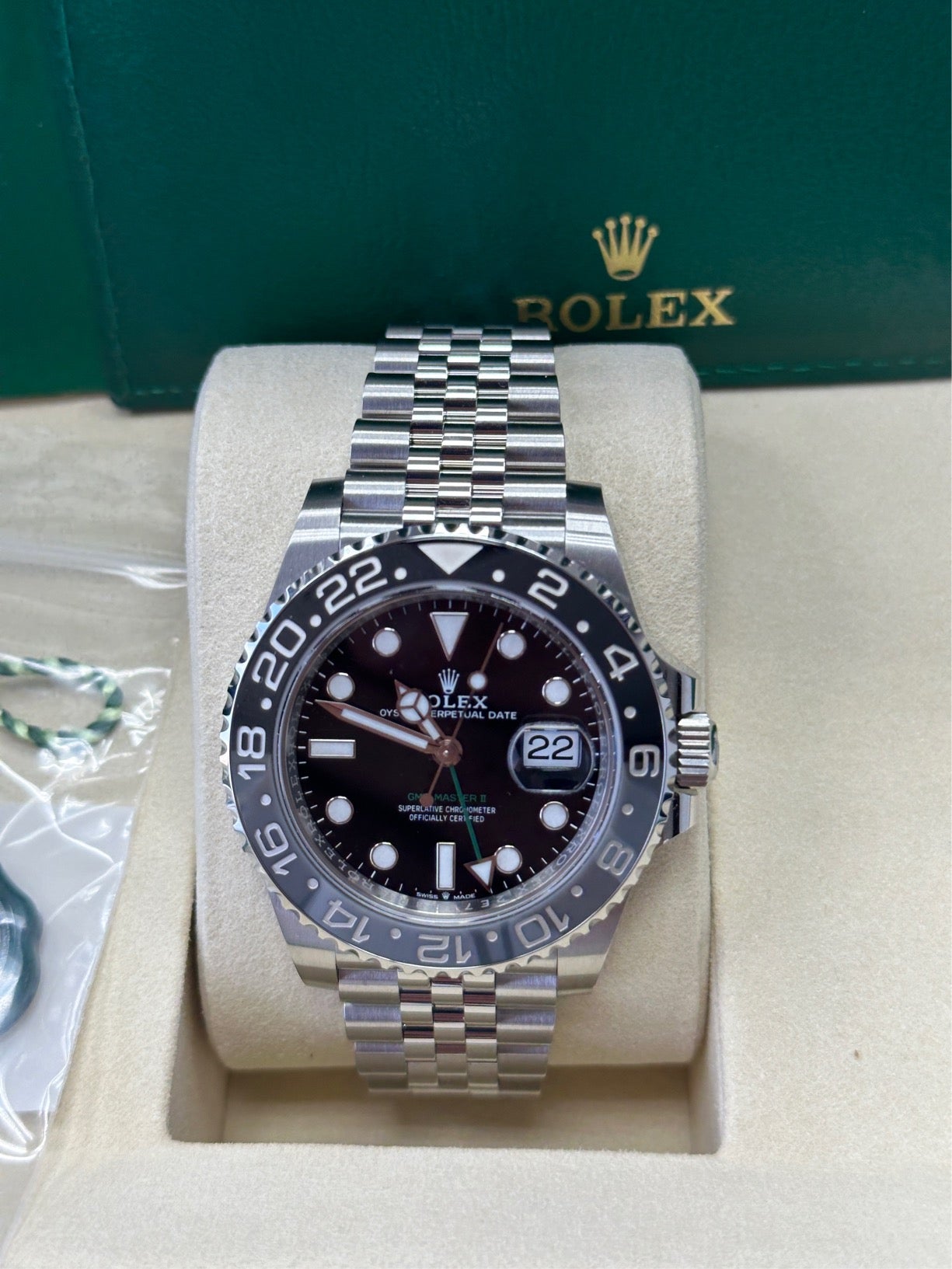 Rolex GMT-Master II 126710GRNR Bracelet and Caseback Finish in Oystersteel