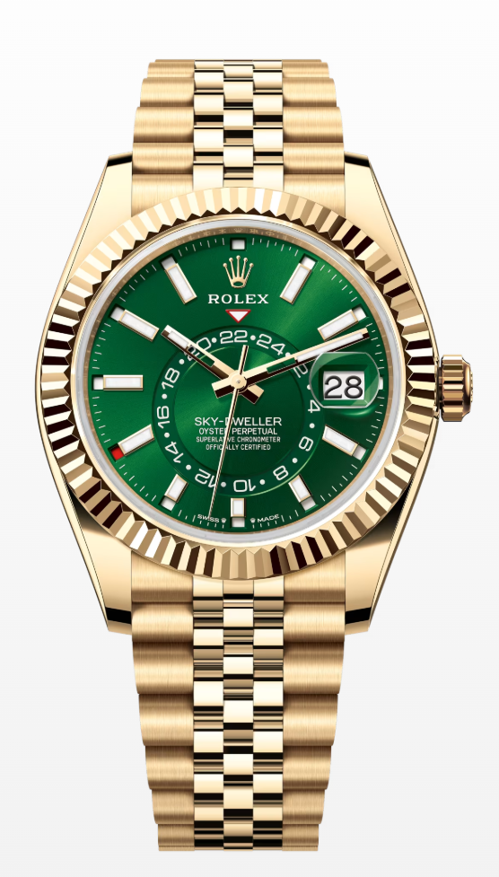 Rolex Sky-Dweller 42mm Yellow Gold Bright Green Dial Jubilee - 336938 - New 2025 Release Coming Soon