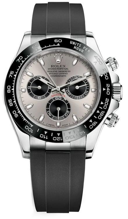 Rolex Daytona "Ghost" 18k White Gold 40mm Silver & Black Dial Oysterflex 116519