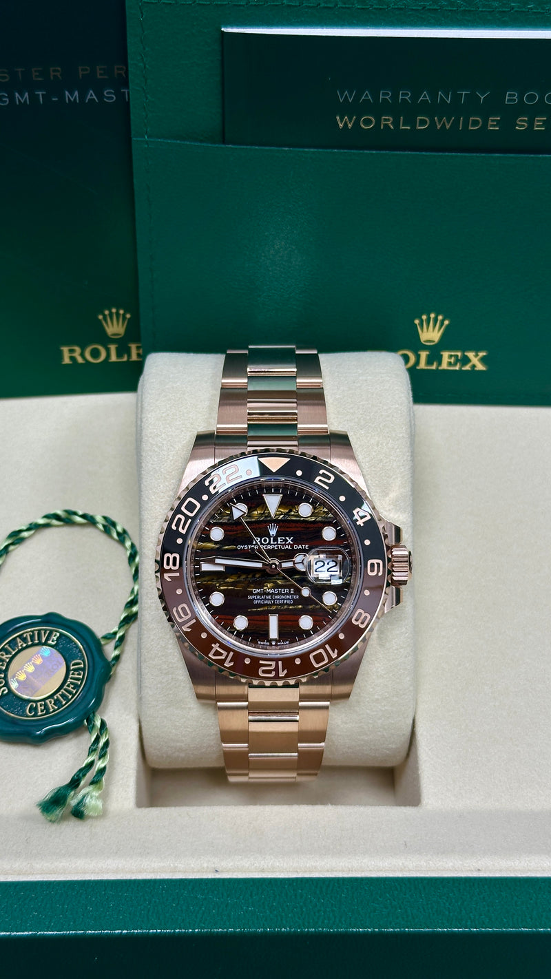 Unique Tiger Iron Dial Pattern on Rolex GMT-Master II 126715CHNR – New 2025