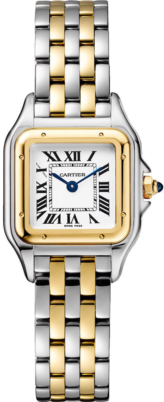 Panthẻre De Cartier Small Two Tone Silvered Roman Dial - W2PN0018 - New 2025