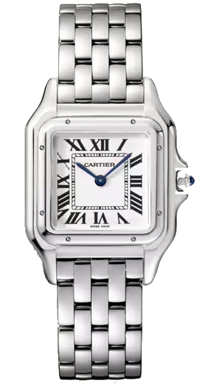 Panthẻre De Cartier Medium Stainless Steel Silvered Roman Dial - WSPN0015 - New 2025