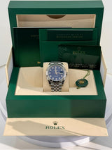 Rolex Datejust 41mm Fluted Bezel Blue Diamond Dial Jubilee - 126334 - Brand New 2024