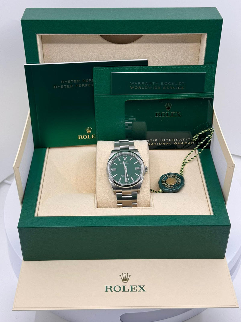 Rolex Oyster Perpetual 41mm Green Dial - 124300 - New 2025