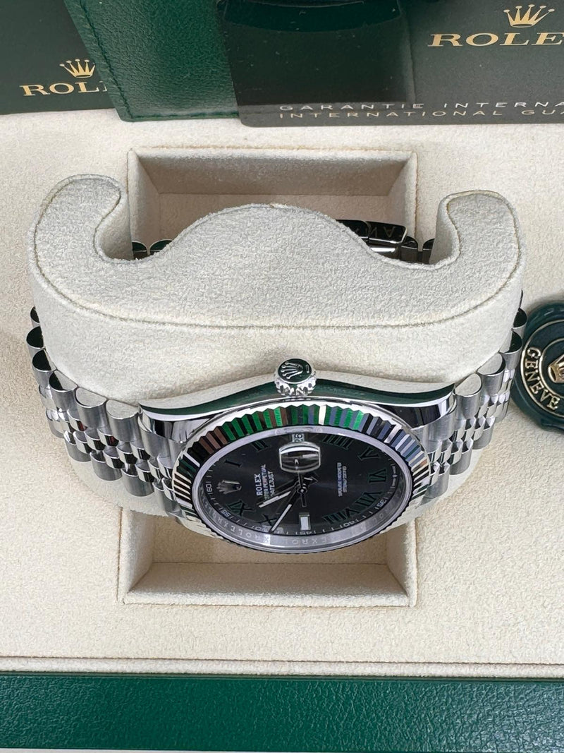 Rolex Datejust 41mm Fluted Bezel "Wimbledon" Dial Jubilee - 126334 - Brand New 2024