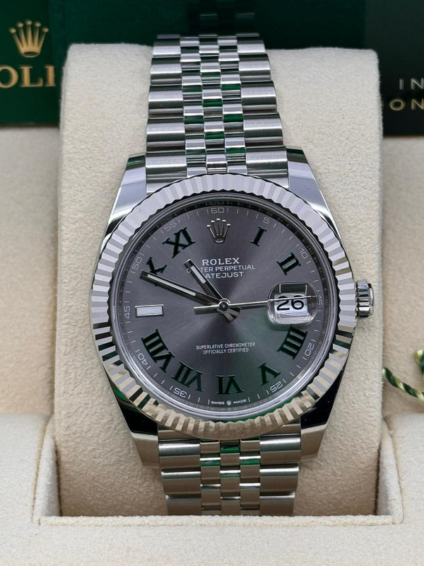 Rolex Datejust 41mm Fluted Bezel "Wimbledon" Dial Jubilee - 126334 - New 2025