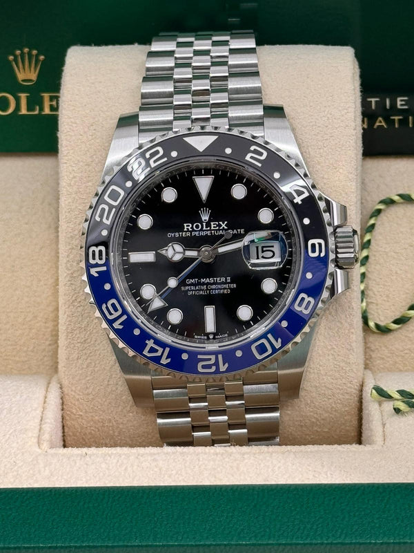 Rolex GMT-Master II 40mm Black Dial Blue/Black Bezel Jubilee "Batgirl" - 126710BLNR - New 2025