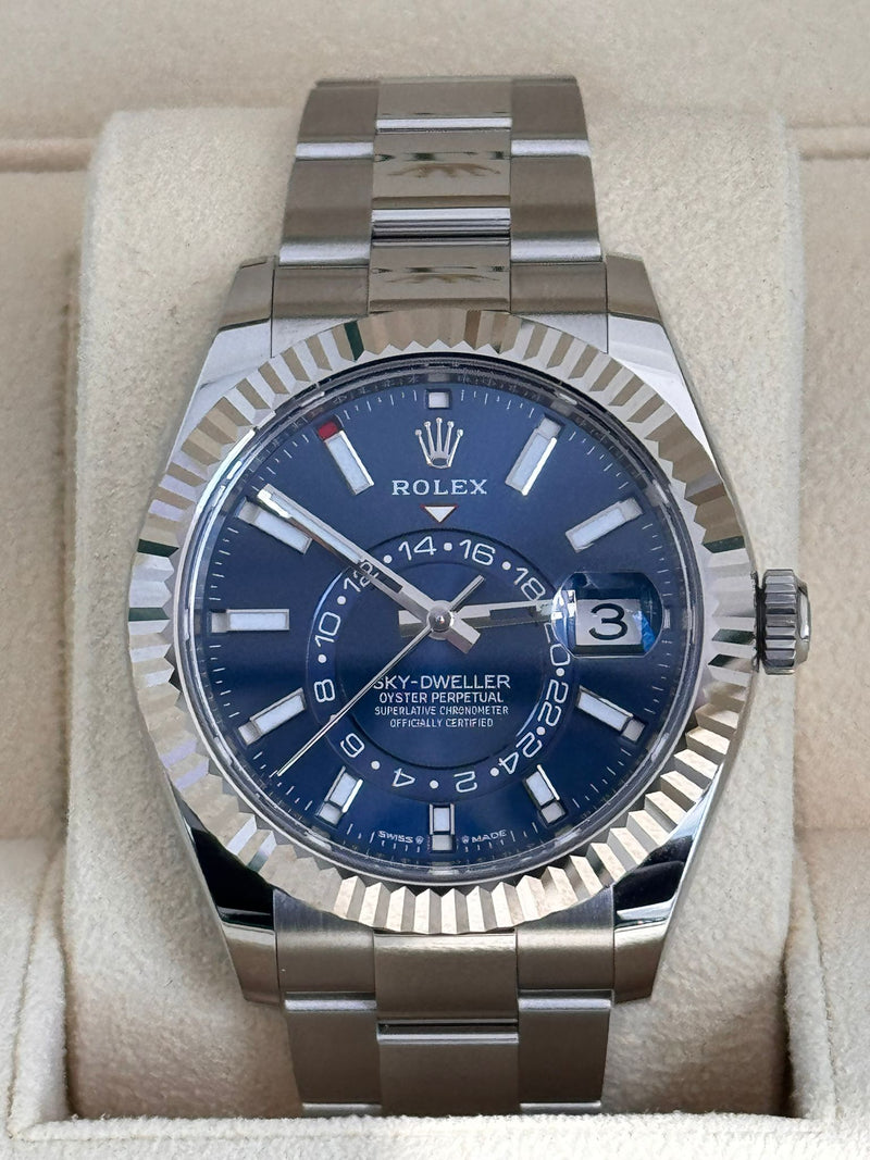 Rolex Sky-Dweller 42mm Stainless Steel Blue Dial Oyster - 336934 - Brand New 2024