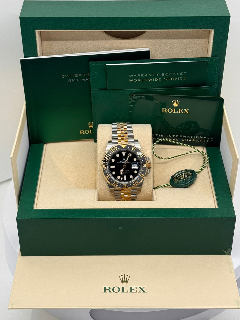 Rolex GMT-Master II 40mm Two-Tone Yellow Gold Black Dial Jubilee - 126713 - Brand New 2024