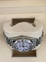 Rolex Datejust 36mm Fluted Bezel White Roman Dial Jubilee - 126234 - Brand New 2024