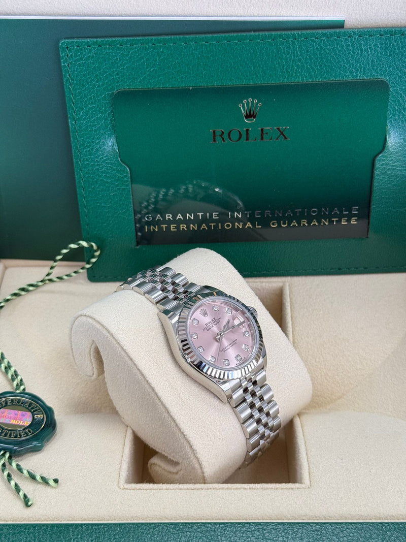 Rolex Lady Datejust 28mm Pink Diamond Dial Jubilee - 279174 - New 2024