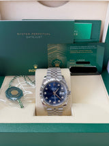 Rolex Datejust 41mm Fluted Bezel Blue Diamond Dial Jubilee - 126334 - New 2025