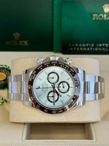 Rolex Cosmograph Daytona 40mm Platinum "Platona" Ceramic Brown Bezel Ice Blue Dial - 126506 - New 2024