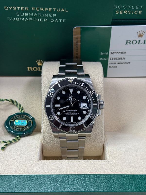 Rolex Submariner Date 40mm Ceramic Bezel Stainless Steel Pre-Owned With Card - 116610ln