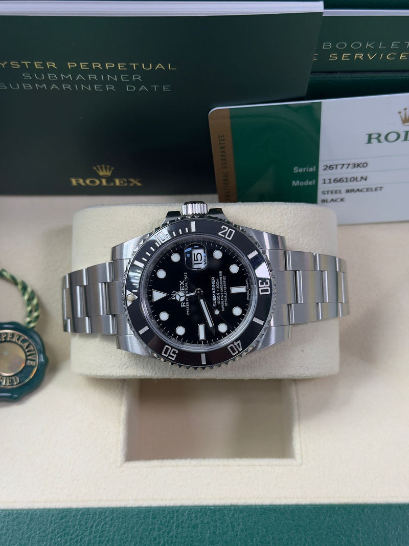 Rolex Submariner Date 40mm Ceramic Bezel Stainless Steel Pre-Owned With Card - 116610ln