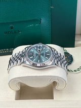 Rolex Datejust 36mm Fluted Bezel Green Index Dial Jubilee - 126234 - New 2024