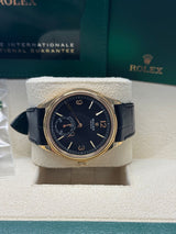 Rolex 1908 Yellow Gold Black Dial Black Alligator Strap - 52508 - New 2025