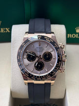 Rolex Cosmograph Daytona 40mm Everose Gold Ceramic Bezel Sundust and Black Index Dial Oysterflex - 126515LN - New 2025