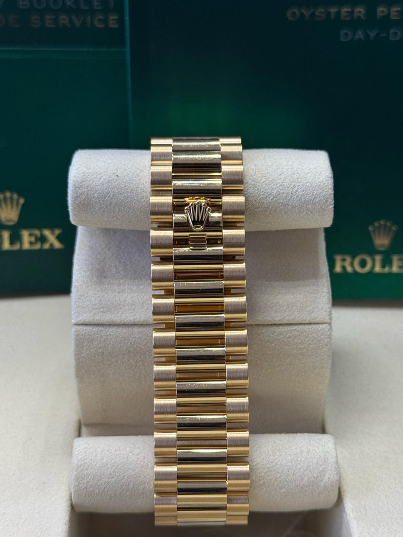 Rolex Yellow Gold President Day Date 40mm Black Diamond Baguette Dial - 228238 - New 2025