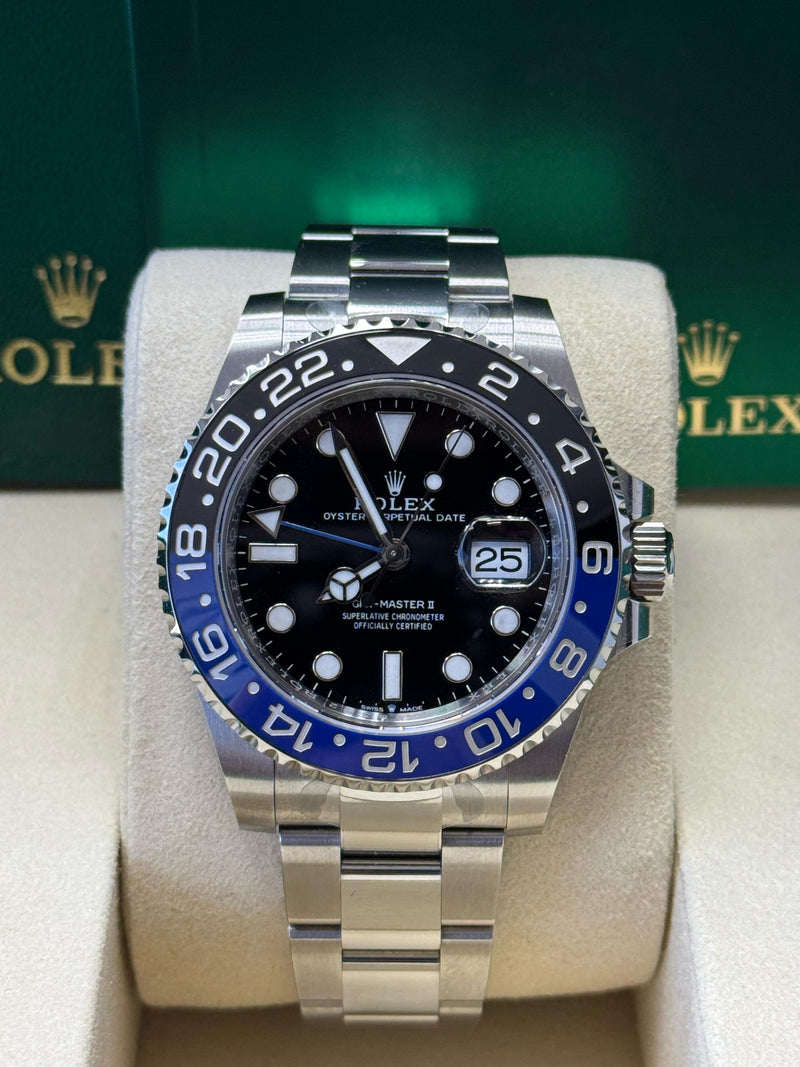 Rolex GMT-Master II 40mm Black Dial Blue/Black Bezel Oyster "Batman" - 126710BLNR - New 2025