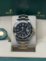 Rolex Submariner Date Two Tone Yellow Gold Black Dial 40mm Stainless Steel Pre-Owned - 16613