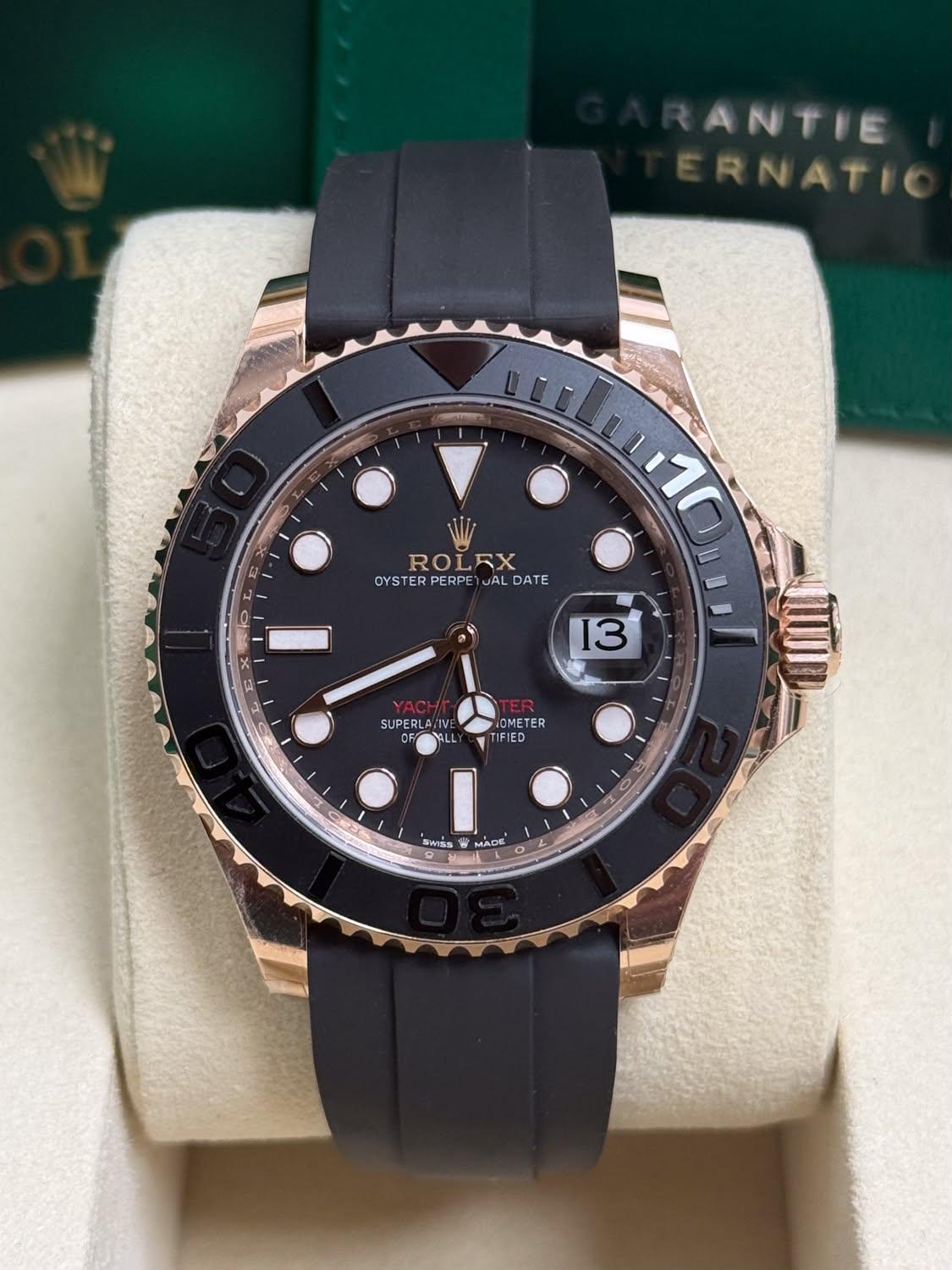 Rolex Yacht-Master 40mm Everose Gold Black Dial Oysterflex – 126655 – New 2026