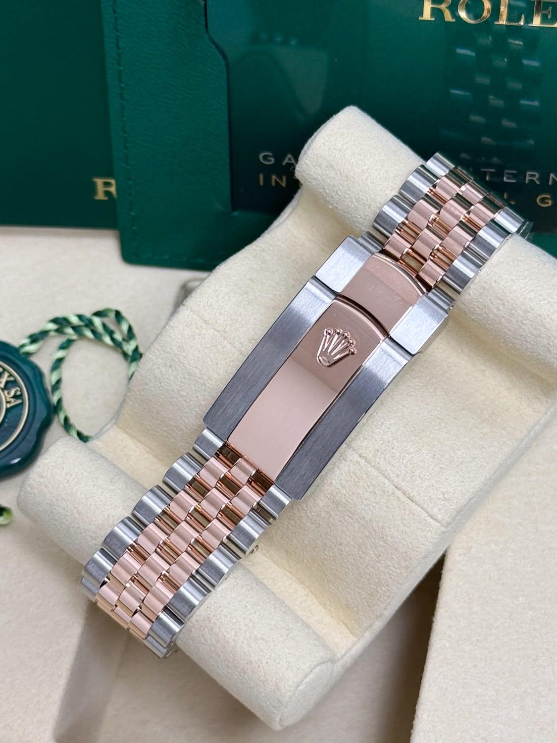 Rolex Datejust 41mm "Wimbledon" Two-Tone Everose Gold Dial Fluted Bezel Jubilee