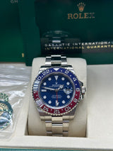 Rolex GMT-Master II 40mm White Gold Blue Dial Blue/Red Bezel "Pepsi" Oyster - 126719BLRO - New 2025
