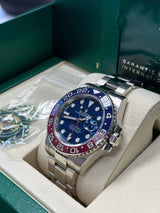 Rolex GMT-Master II 40mm White Gold Blue Dial Blue/Red Bezel "Pepsi" Oyster - 126719BLRO - New 2025