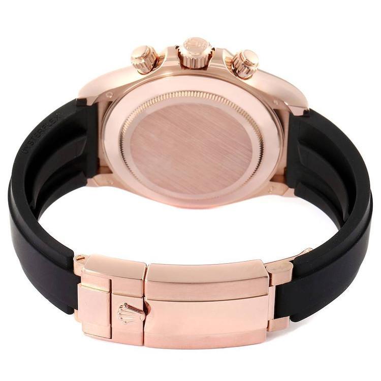 Rolex Daytona Rose Gold Chocolate Index Dial Oysterflex Rubber Bracelet 116515LN