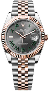 Rolex Datejust 41mm Two-Tone Everose Gold Fluted Bezel "Wimbledon" Dial Jubilee - 126331 - New 2025