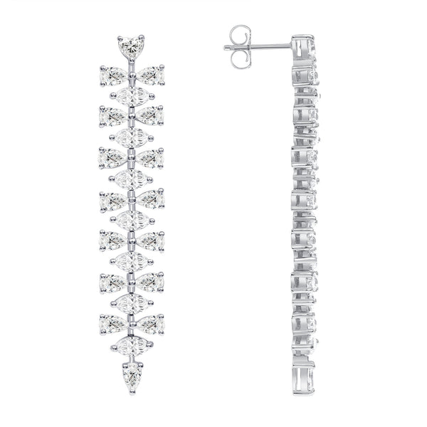 4.5 Carat 18k Gold Marquise and Pear Shaped Lab Grown Diamond Drop Earrings