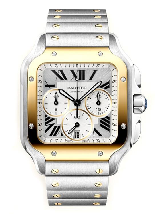 Cartier Santos-Dumont Large  Chronograph 47mm Silver Dial W2SA0035 - New 2026