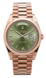 Rolex Day Date President Rose Gold 40mm Green Roman Dial - 228235 - New 2023