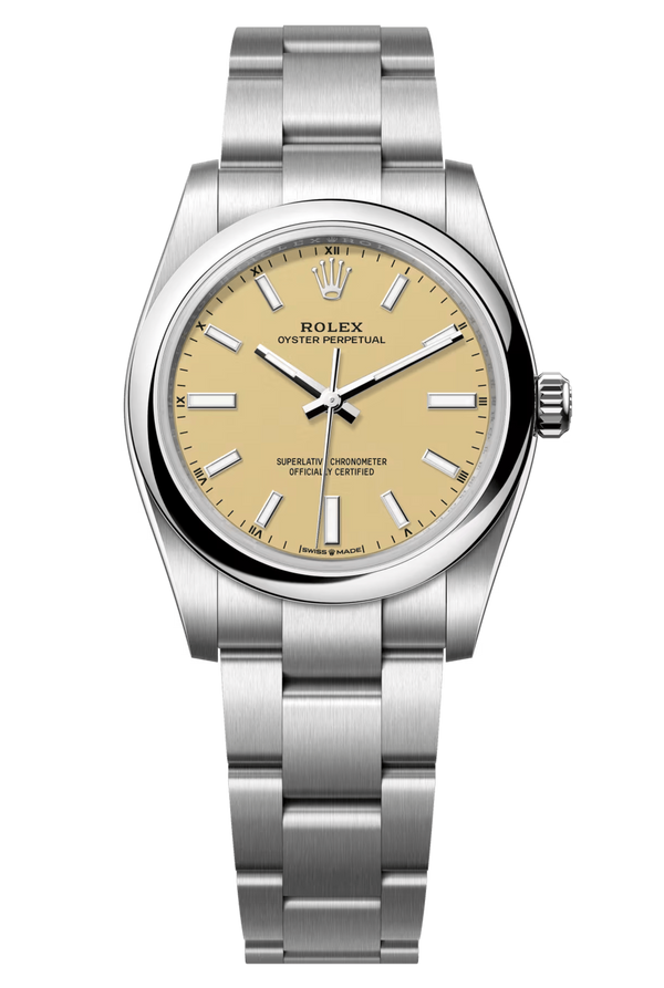 Rolex Oyster Perpetual 34mm Beige Dial - 124200 - New 2025