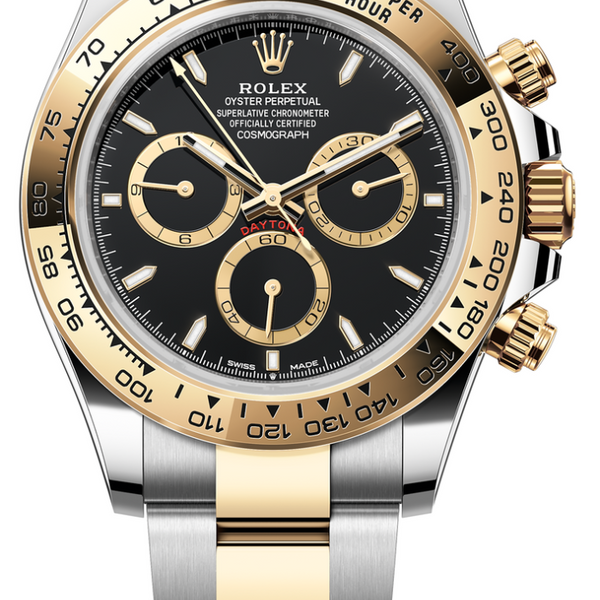 Rolex Cosmograph Daytona 40mm Two-Tone Yellow Gold Black Dial