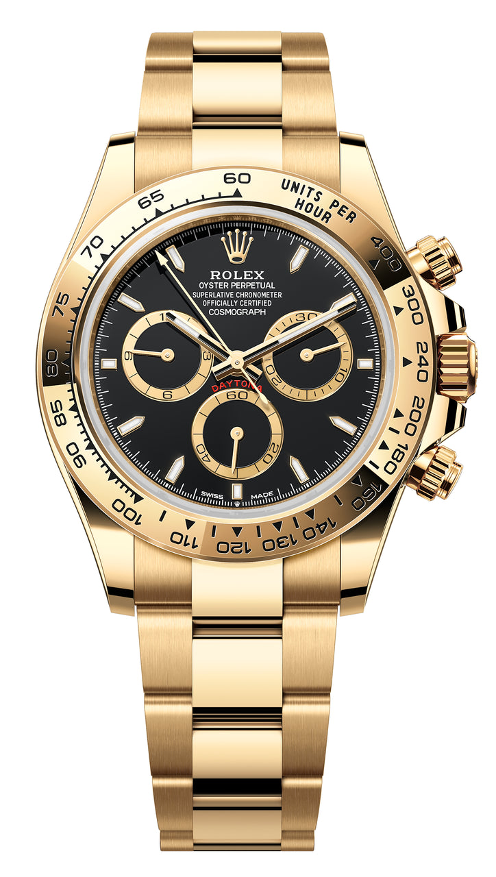 Rolex Cosmograph Daytona 40mm Yellow Gold Black Dial - 126508 - New 2024