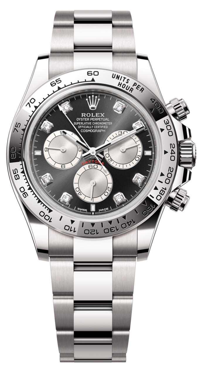 Rolex Cosmograph Daytona 40mm White Gold Black Diamond Dial - 126509 - New 2024