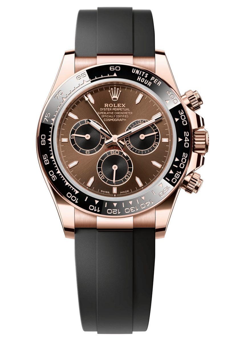 Rolex Cosmograph Daytona 40mm Everose Gold Ceramic Bezel Chocolate Index Dial Oysterflex - 126515LN - New 2025 Release
