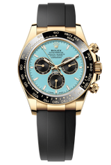 Rolex Cosmograph Daytona 40mm Yellow Gold Ceramic Bezel Turquoise Blue and Black "Tiffany" Dial Oysterflex - 126518LN - New 2025