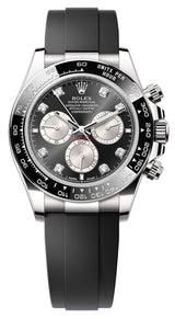 Rolex Cosmograph Daytona 40mm White Gold Black Diamond Dial Oysterflex - 126519LN - New 2024