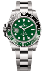 Rolex GMT-Master II 40mm Left-Handed Green Dial Green/Black Bezel White Gold "Lefty Sprite" - 126729VTNR - New 2025 Release