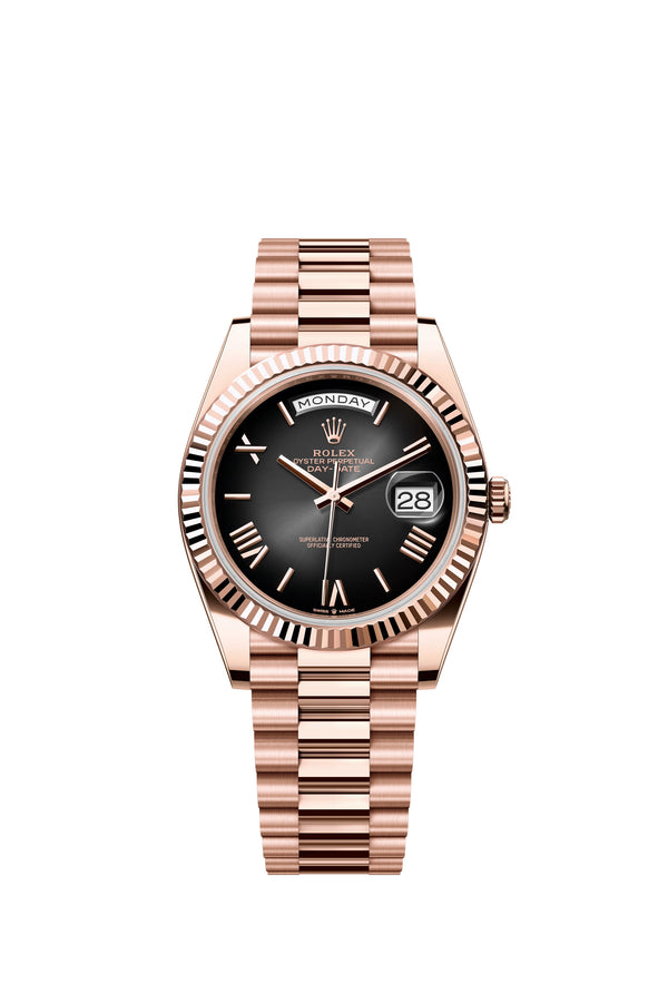 Rolex Day-Date "President" 40mm Everose Gold Slate Roman Ombre Dial - 228235 - Brand New 2024